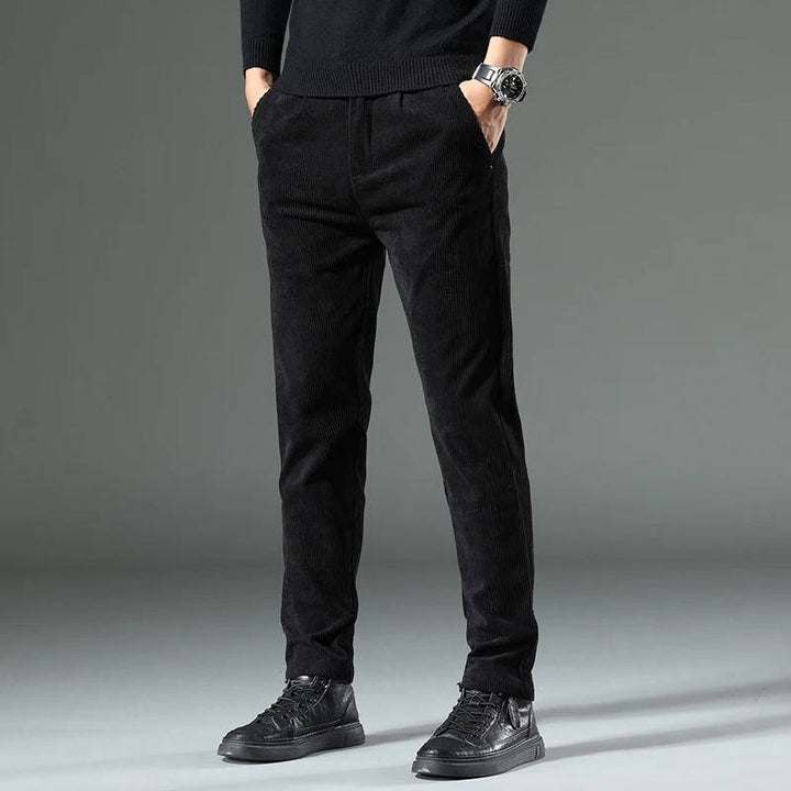 Men's Stylish Corduroy Trousers for Comfortable Everyday Wear Black