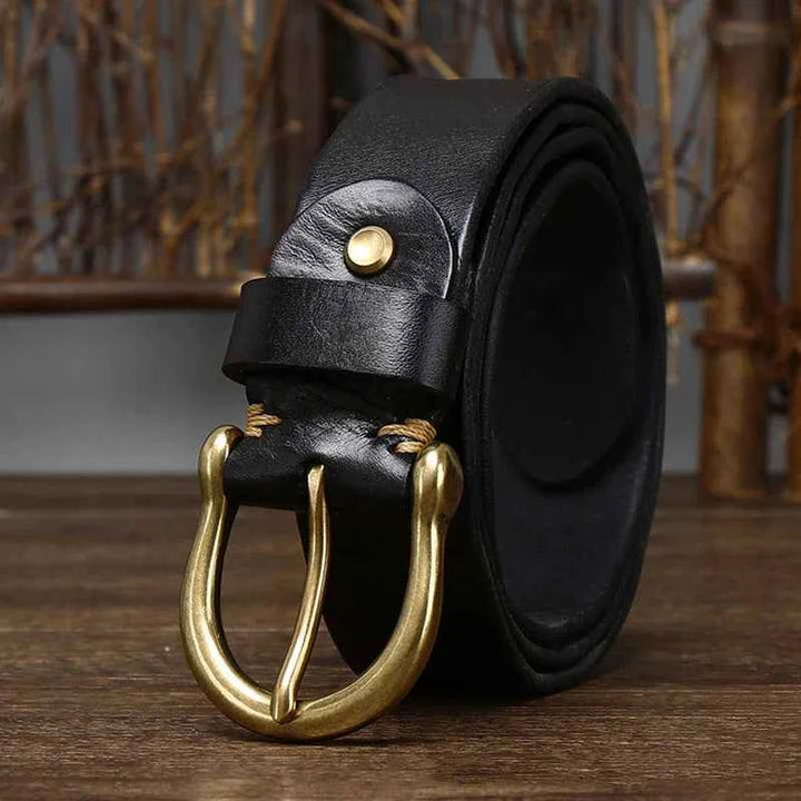 Durable Cowhide Leather Belt for Everyday Wear Black