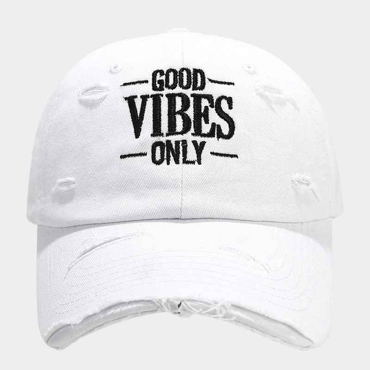 Positive Vibes Baseball Cap White