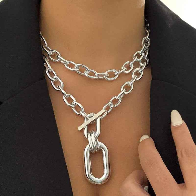 Stylish Chain Reaction Necklace for Effortless Elegance Silver