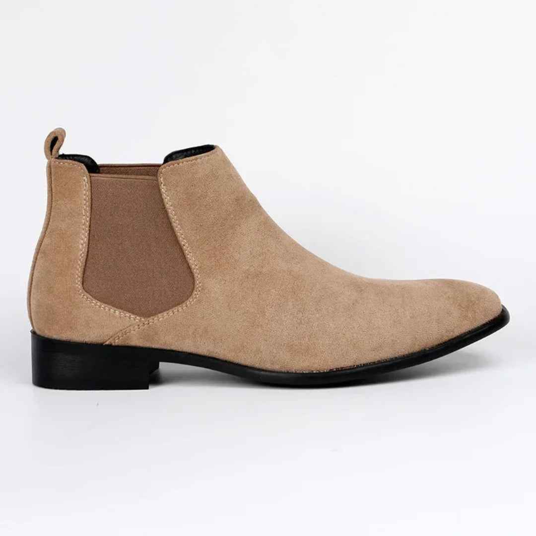 Men's Square Toe Slip-On Ankle Boots | Low Heel Style