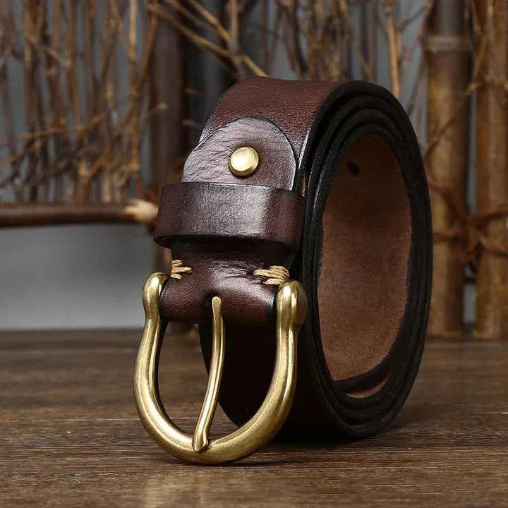 Durable Cowhide Leather Belt for Everyday Wear Brown