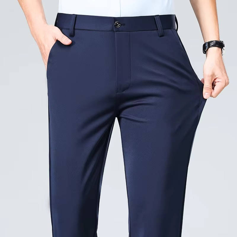 Men's Slim Fit Lightweight Stretch Dress Trousers Royal blue