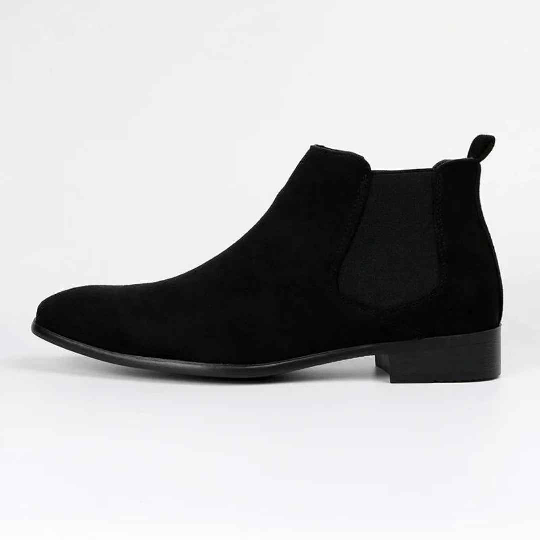 Men's Square Toe Slip-On Ankle Boots | Low Heel Style