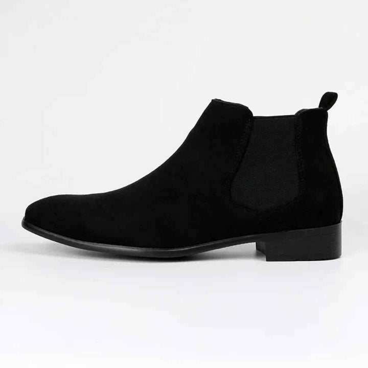 Men's Square Toe Slip-On Ankle Boots | Low Heel Style