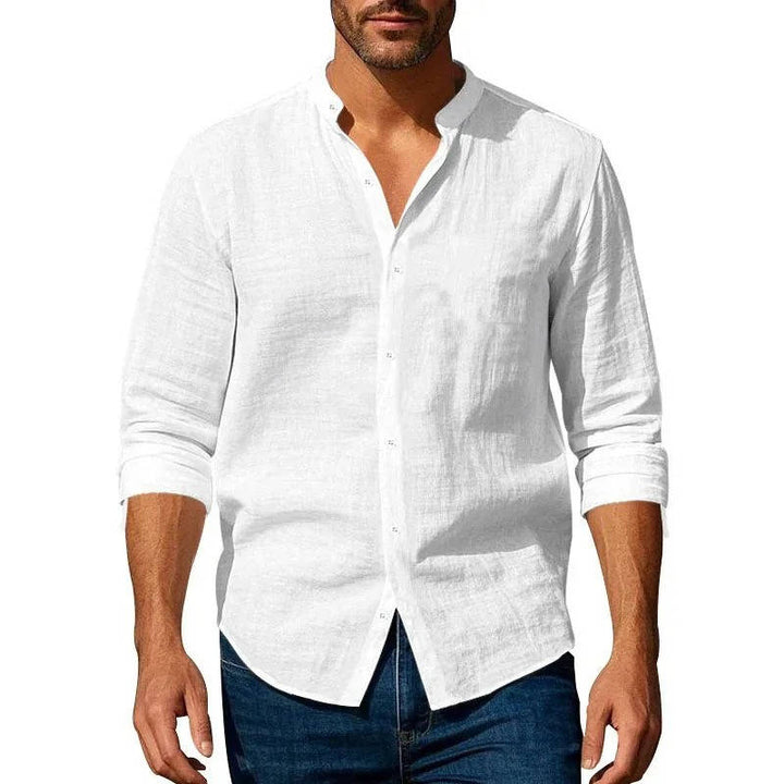 James | Chemise décontractée à manches longues en lin pour homme