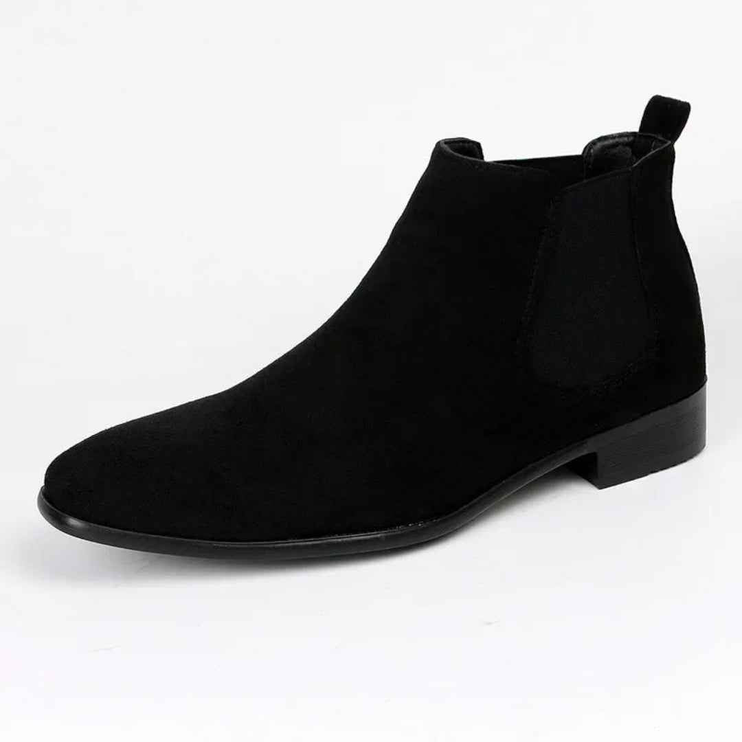 Men's Square Toe Slip-On Ankle Boots | Low Heel Style
