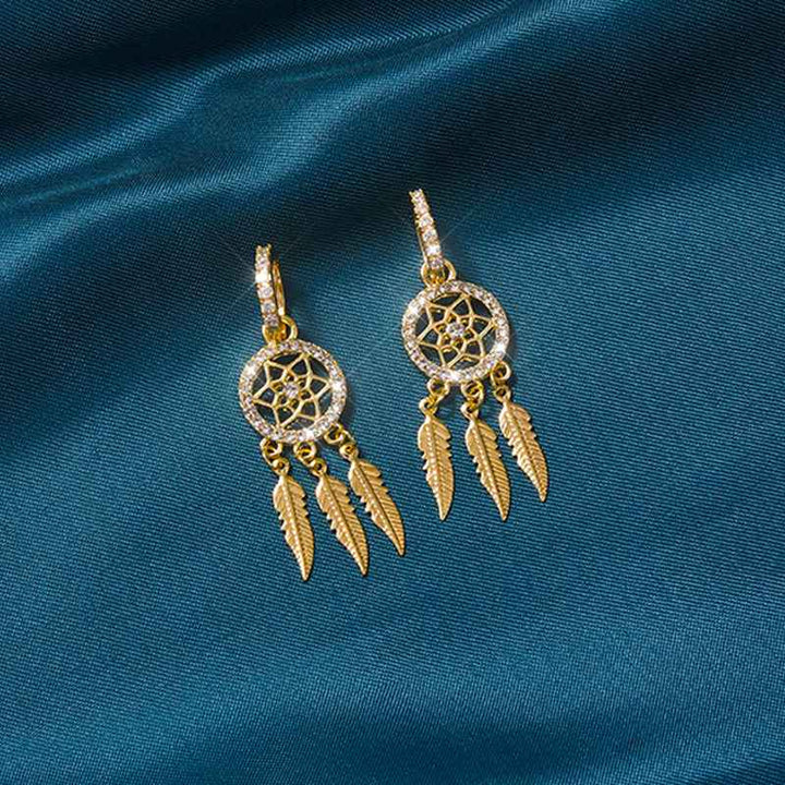 14k Solid Gold Dreamcatcher Earrings