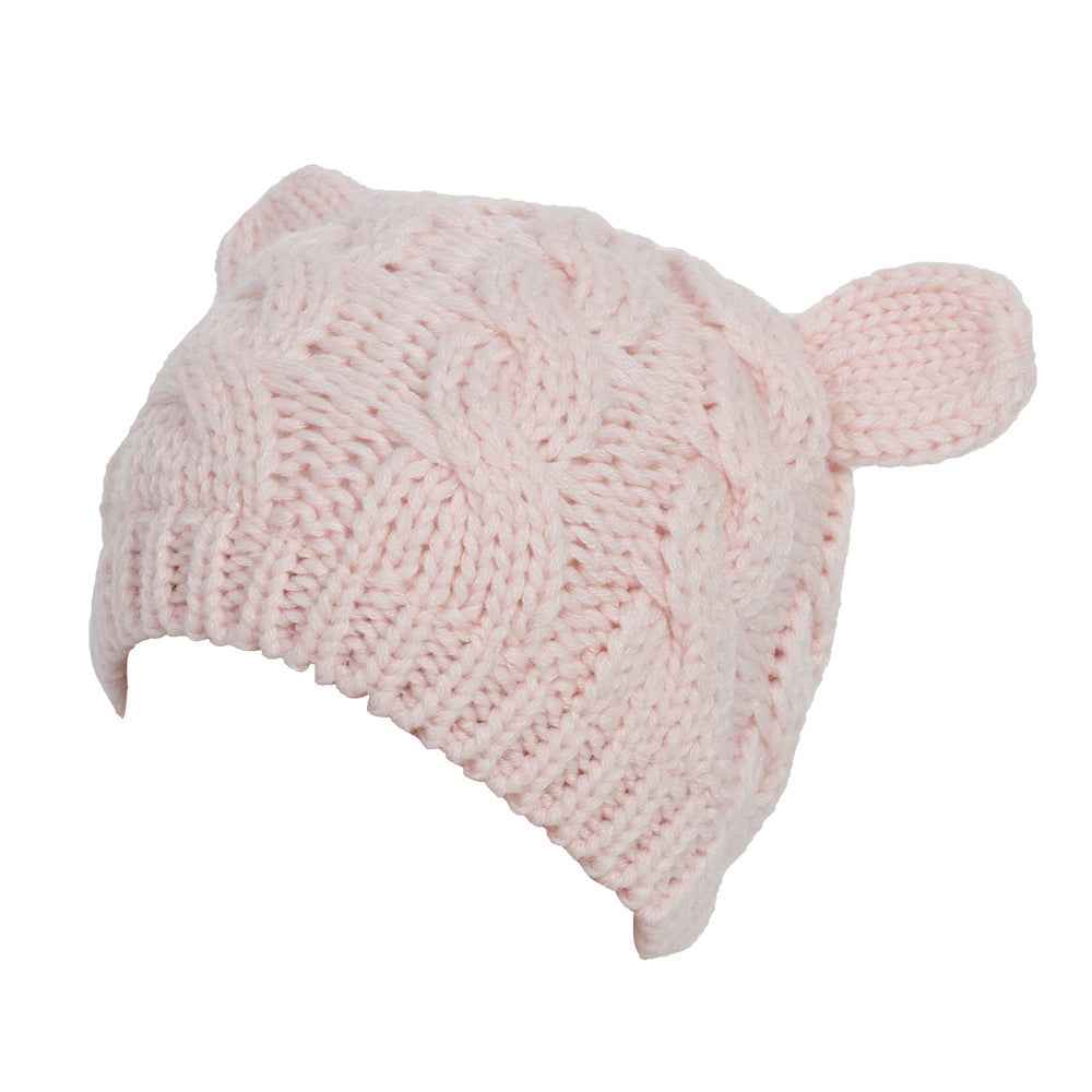 Handmade 3D Cat Ear Beanie – Stay Cozy and Cute This Winter! Pink