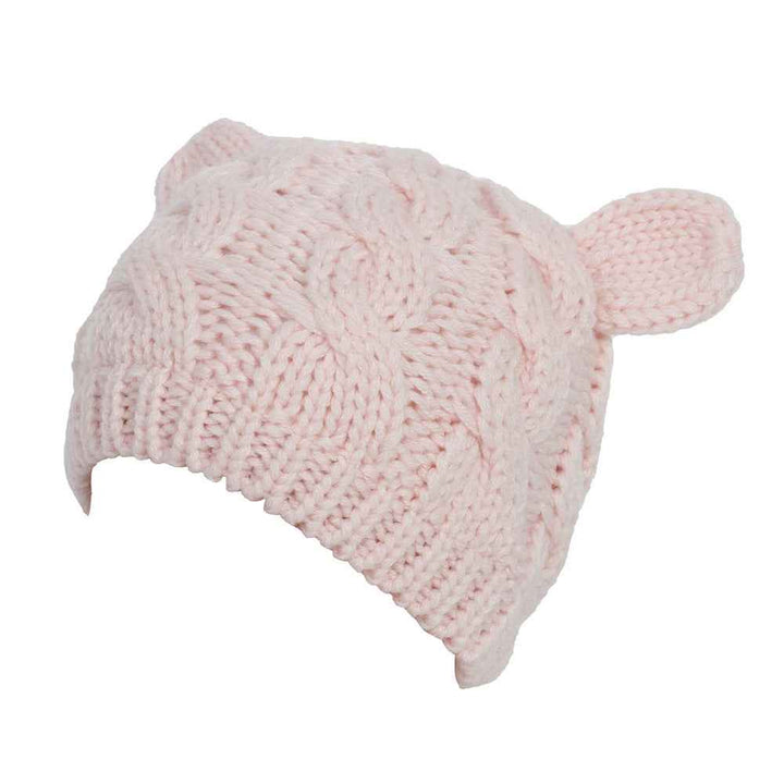 Handmade 3D Cat Ear Beanie – Stay Cozy and Cute This Winter! Pink
