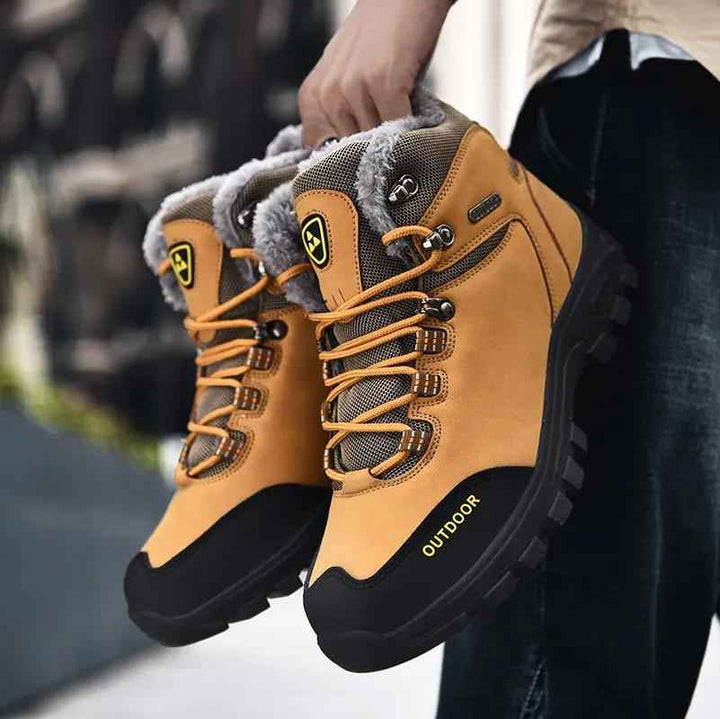 Men's Warm Winter Outdoor Boots | Laced & Anti-Slip
