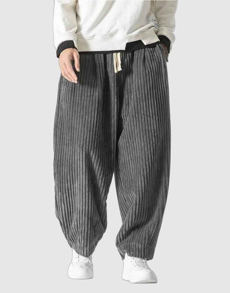 Men's Relaxed Fit Ribbed Knit Joggers with Elastic Waistband