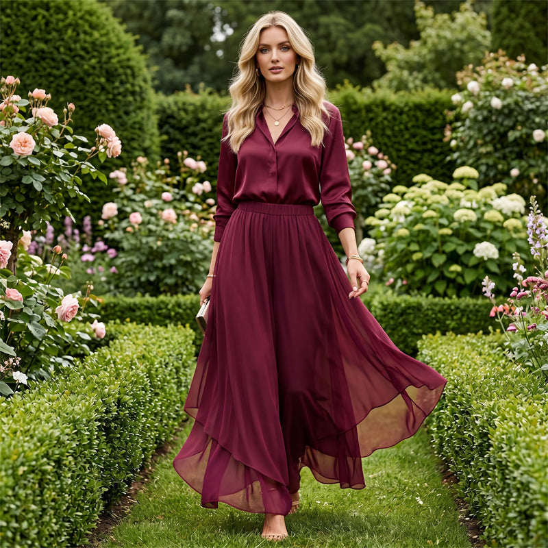 Women's Flowing Chiffon Palazzo Trousers