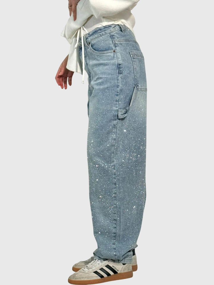 Women's Sparkle Diamond Denim Pants