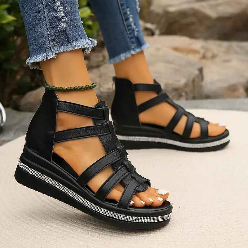 Hannah | Comfort Sandals with Rhinestone Decoration