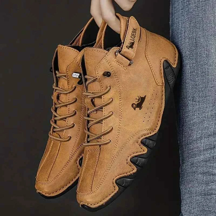 Men's Comfortable Leather Walking Shoes for Balance Brown