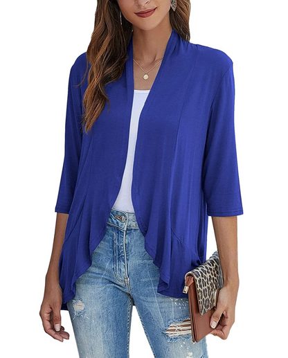 Women's Open-Front Longline Cardigan Royal Blue