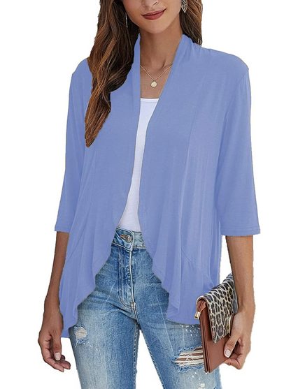 Women's Open-Front Longline Cardigan Blue