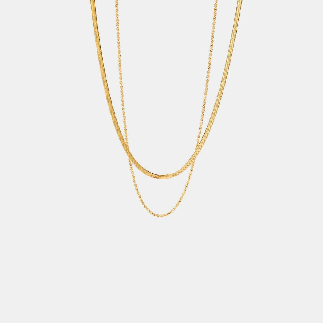 Maree | Women's Layered Gold Necklace with Double Links