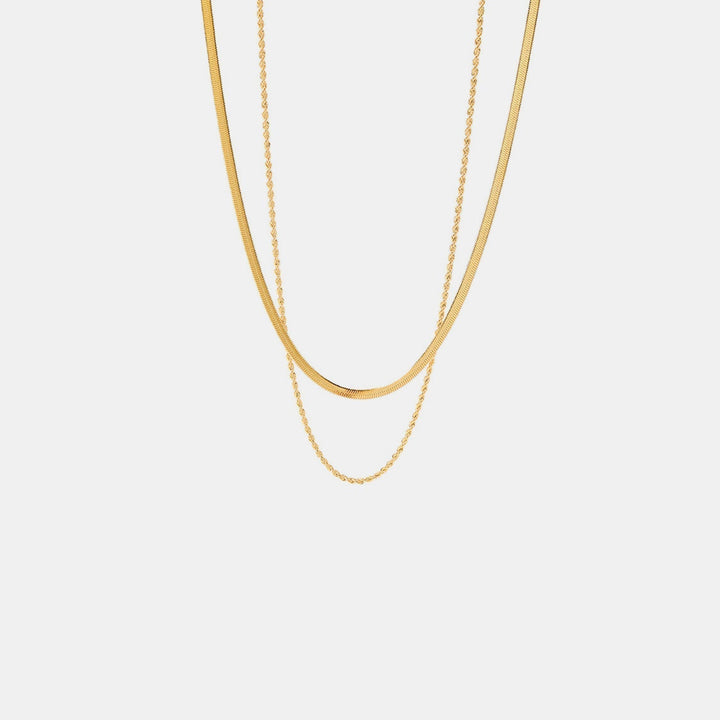Maree | Women's Layered Gold Necklace with Double Links