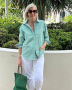 Women's Classic Striped Button-Up Shirt