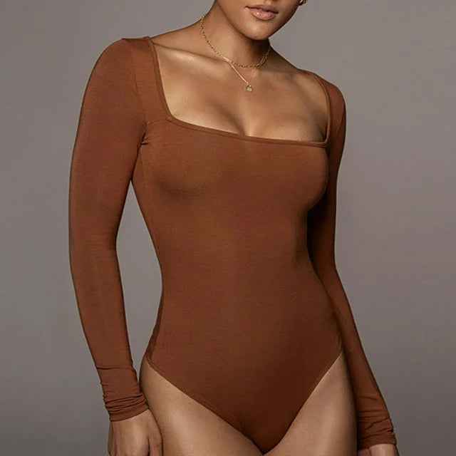 Women's Sleek Square Neck Long Sleeve Jumpsuit