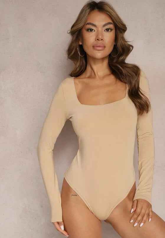 Women's Sleek Square Neck Long Sleeve Jumpsuit