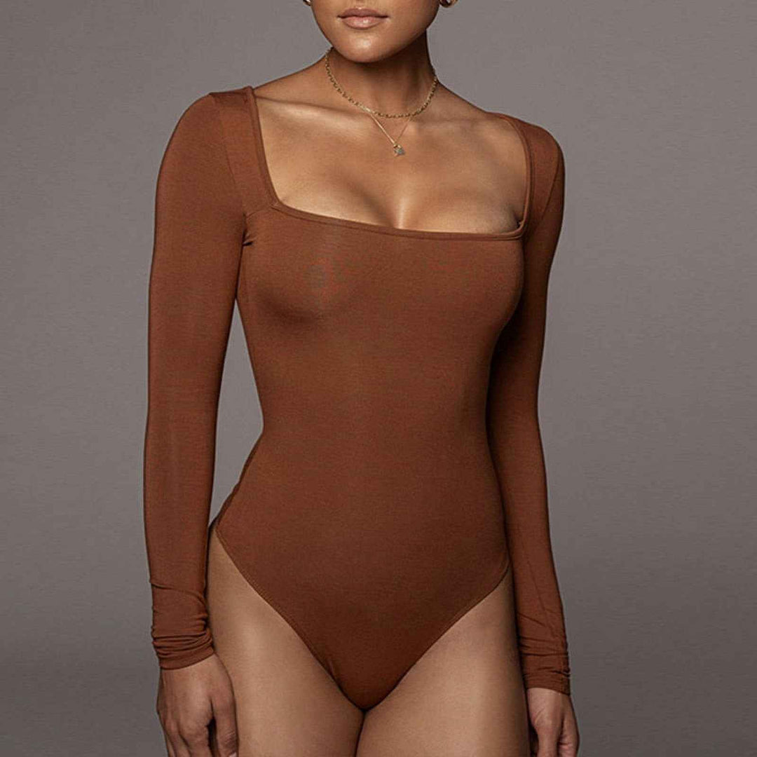 Women's Sleek Square Neck Long Sleeve Jumpsuit