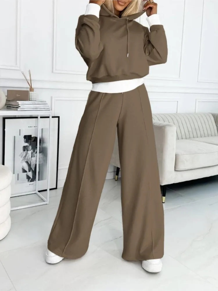 Women's Relaxed Fit Two-Piece Set Brown