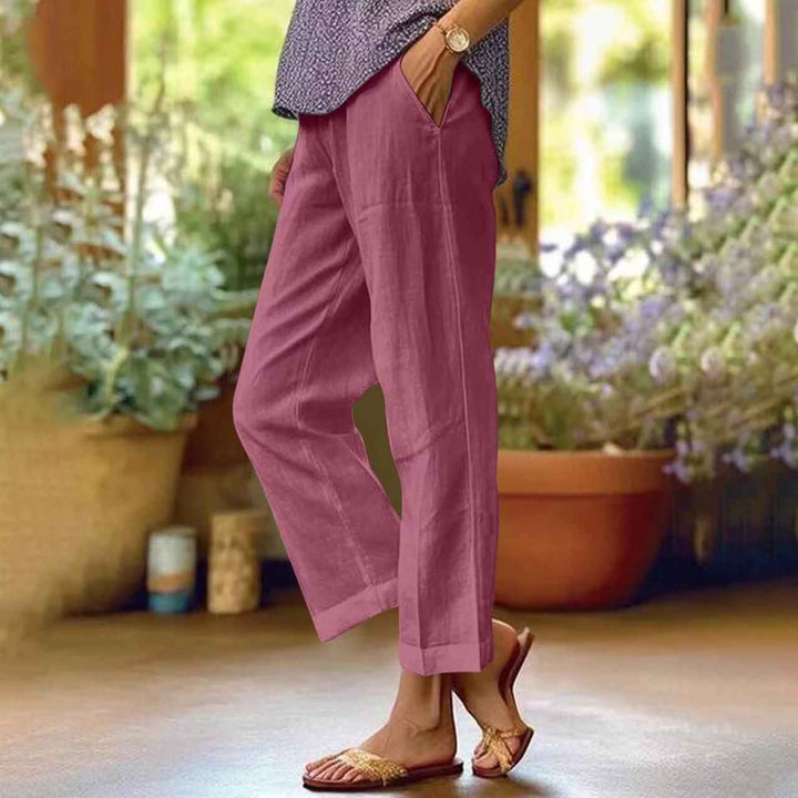 Women's Straight Leg Cropped Pants Purple