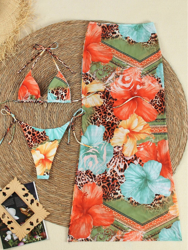 Louaya | Women's Tropical 3-Piece Swimwear Set