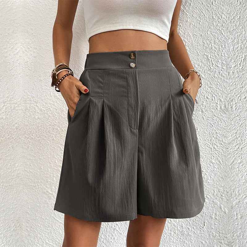Trendy Women's Relaxed Shorts Grey