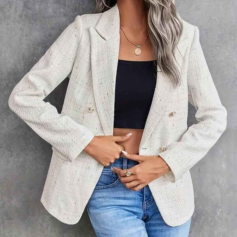 Chic Women's Autumn Blazer Beige