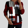 Women's Cotton Polyester Long Sleeve Relaxed Fit Textured Red Sweater Red