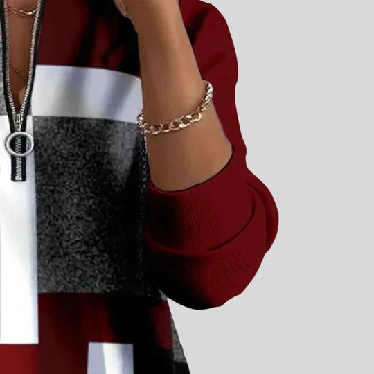 Women's Zip Neck Long Sleeve Sweater