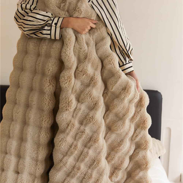 Cozy Faux Fur Plush Throw Blanket