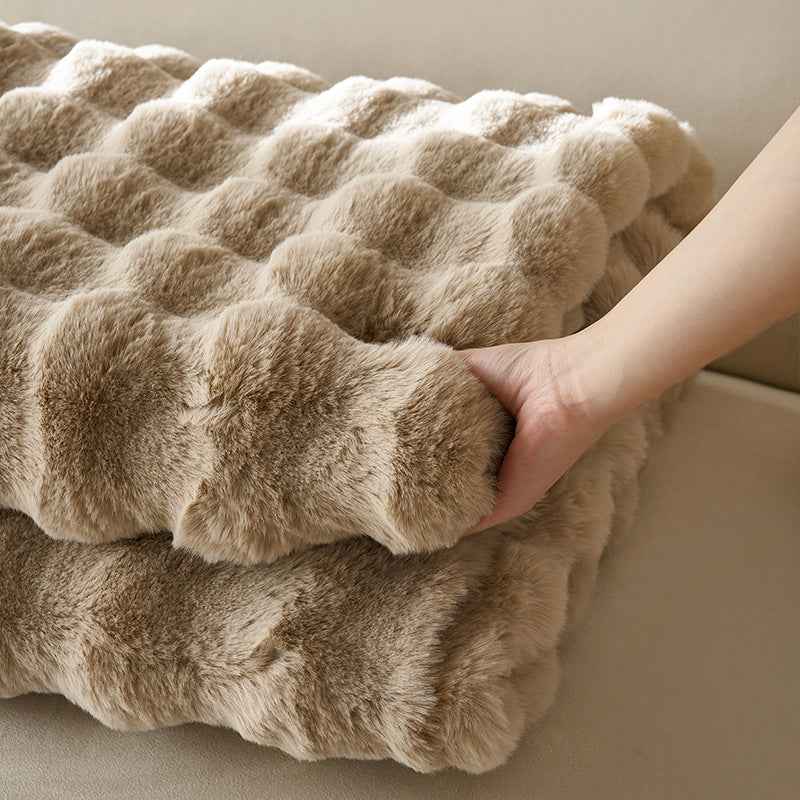 Cozy Faux Fur Plush Throw Blanket