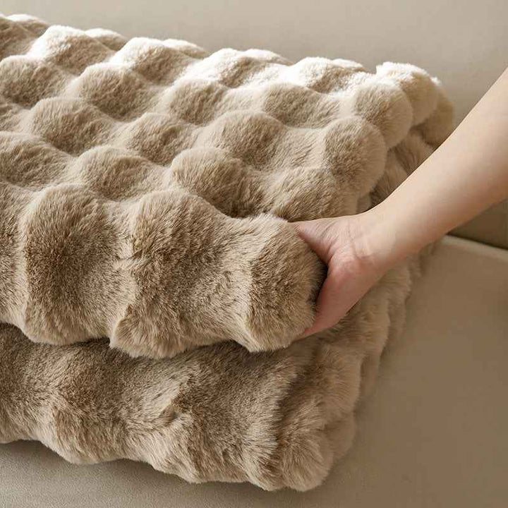 Cozy Faux Fur Plush Throw Blanket