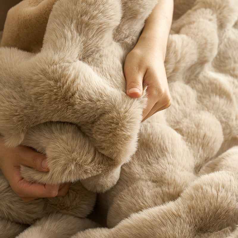 Cozy Faux Fur Plush Throw Blanket