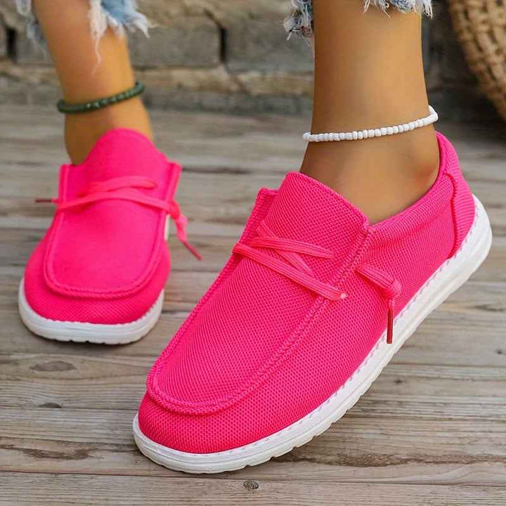 Women's Casual Breathable Slip-On Loafers Red Pink