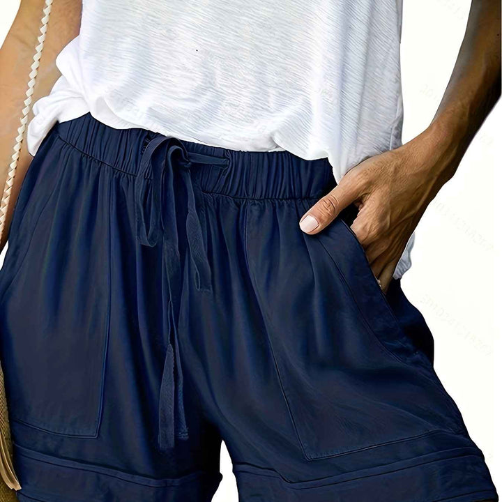 Women's Relaxed Drawstring Shorts for Comfort Navy Blue