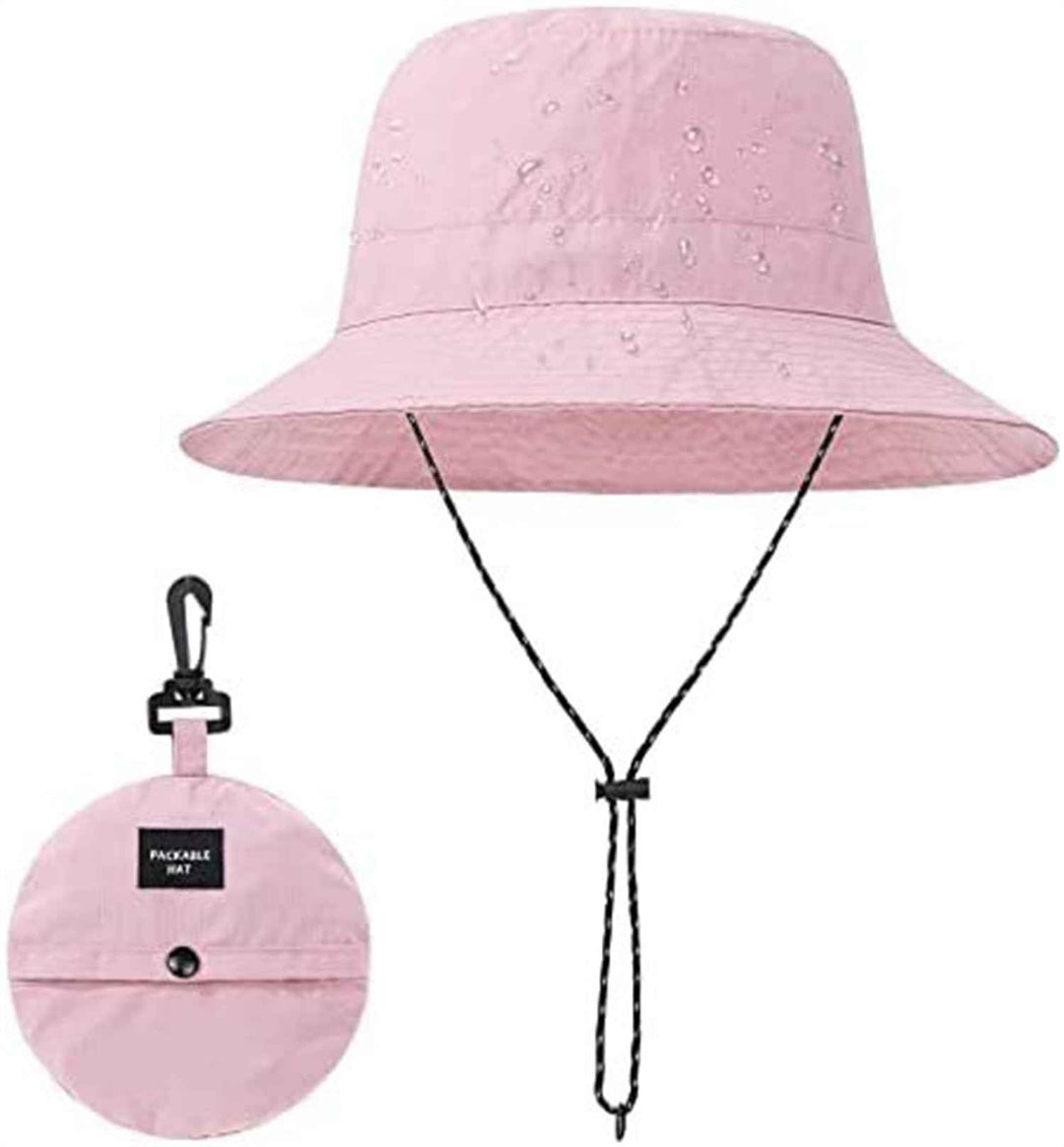 Foldable Fisherman Hat Summer Quick-drying Waterproof Outdoor Cycling Fishing Sunhat Women Men Pink Adjustable