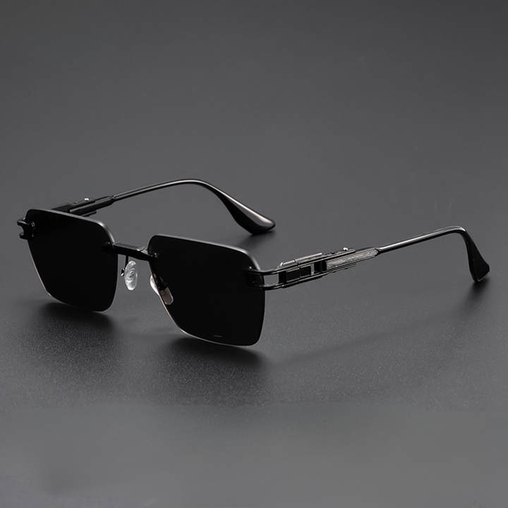 Stylish Rimless Sunglasses for Ultimate Sun Protection Black
