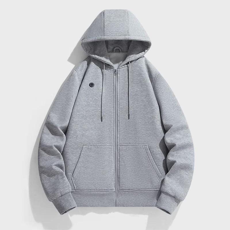 Women's Heated Hoodie with Kangaroo Pocket and Zip Closure