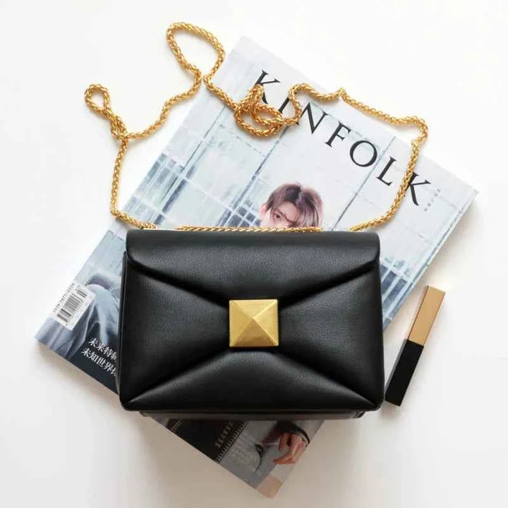 Chic Leather Chain Crossbody Bag