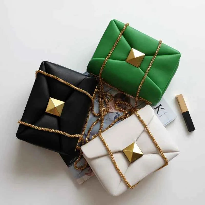 Chic Leather Chain Crossbody Bag