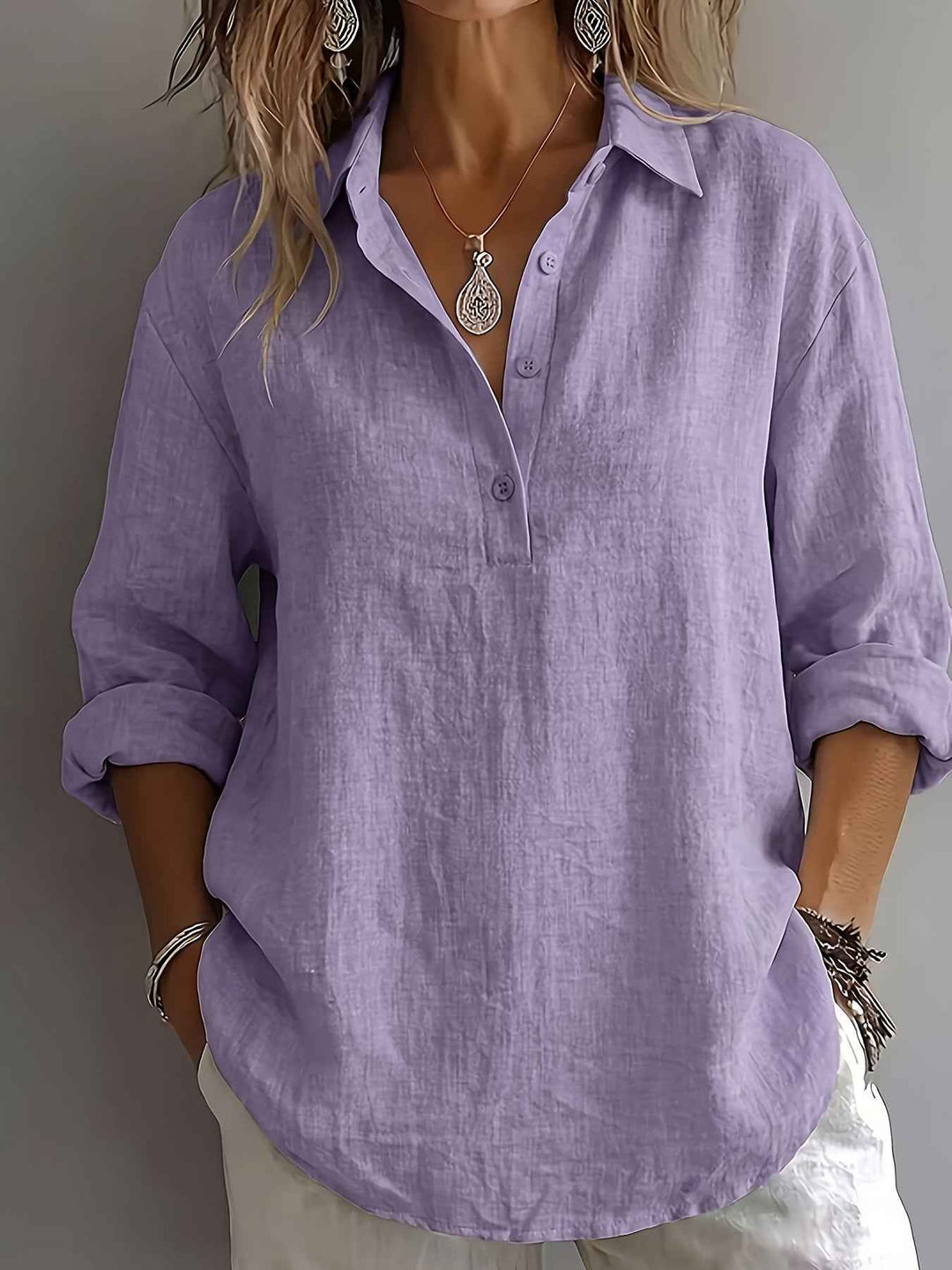 Women's Relaxed Collared Blouse