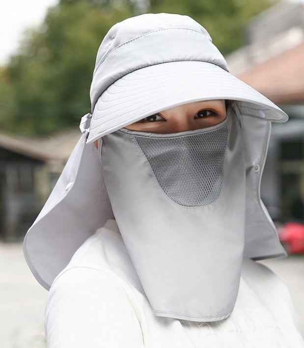 Summer Women's Hats Korean Version Of The Tide Sun Hats Big Rim Bike Sun Hats Sun Hats Face UV Protection Hats Grey