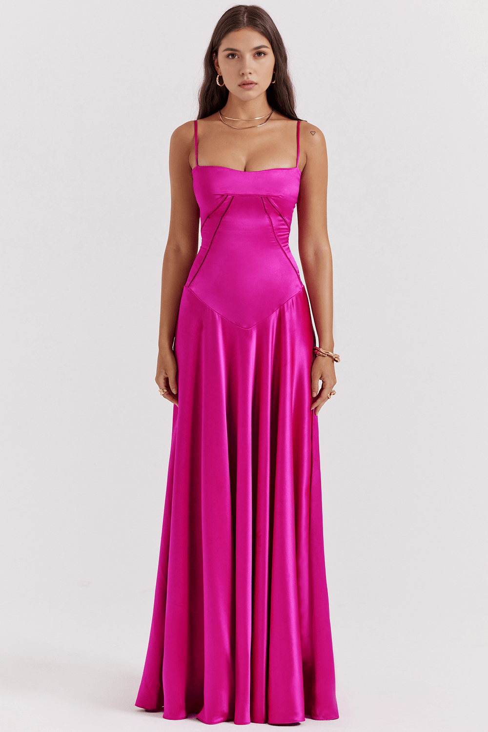 Donna | Women's Elegant Maxi Bustier Dress Pink