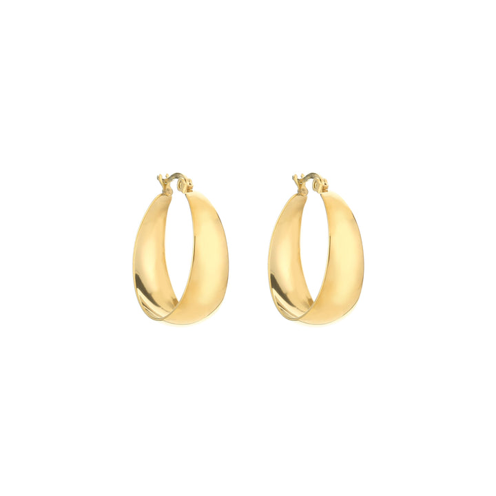 Aiko | Women's 25mm Flat Hoop Earrings Gold